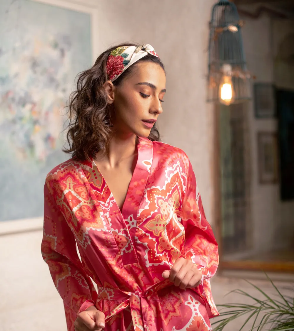 Printed Satin Summer Kaftan