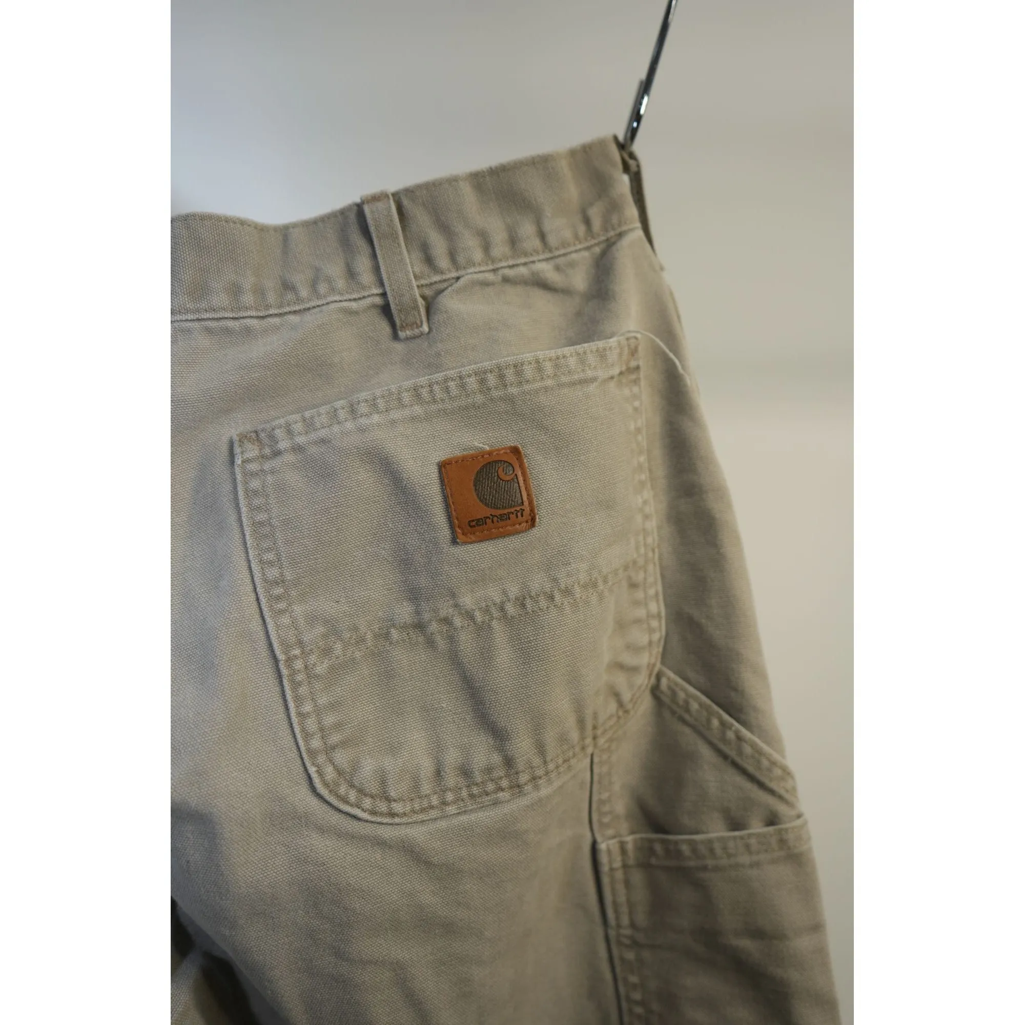 "Retail" Vintage Carhartt B11 DES Dungaree Fit Canvas Carpenter Work Pants Gray W32 Men's