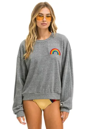 Rainbow Embroidery Relaxed Crew Sweatshirt