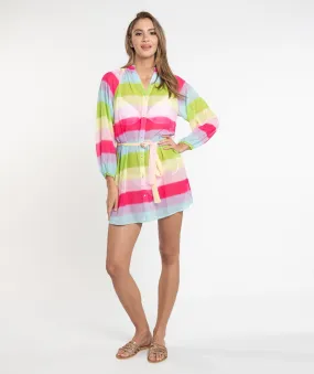 Rainbow Stripe Beach Dress