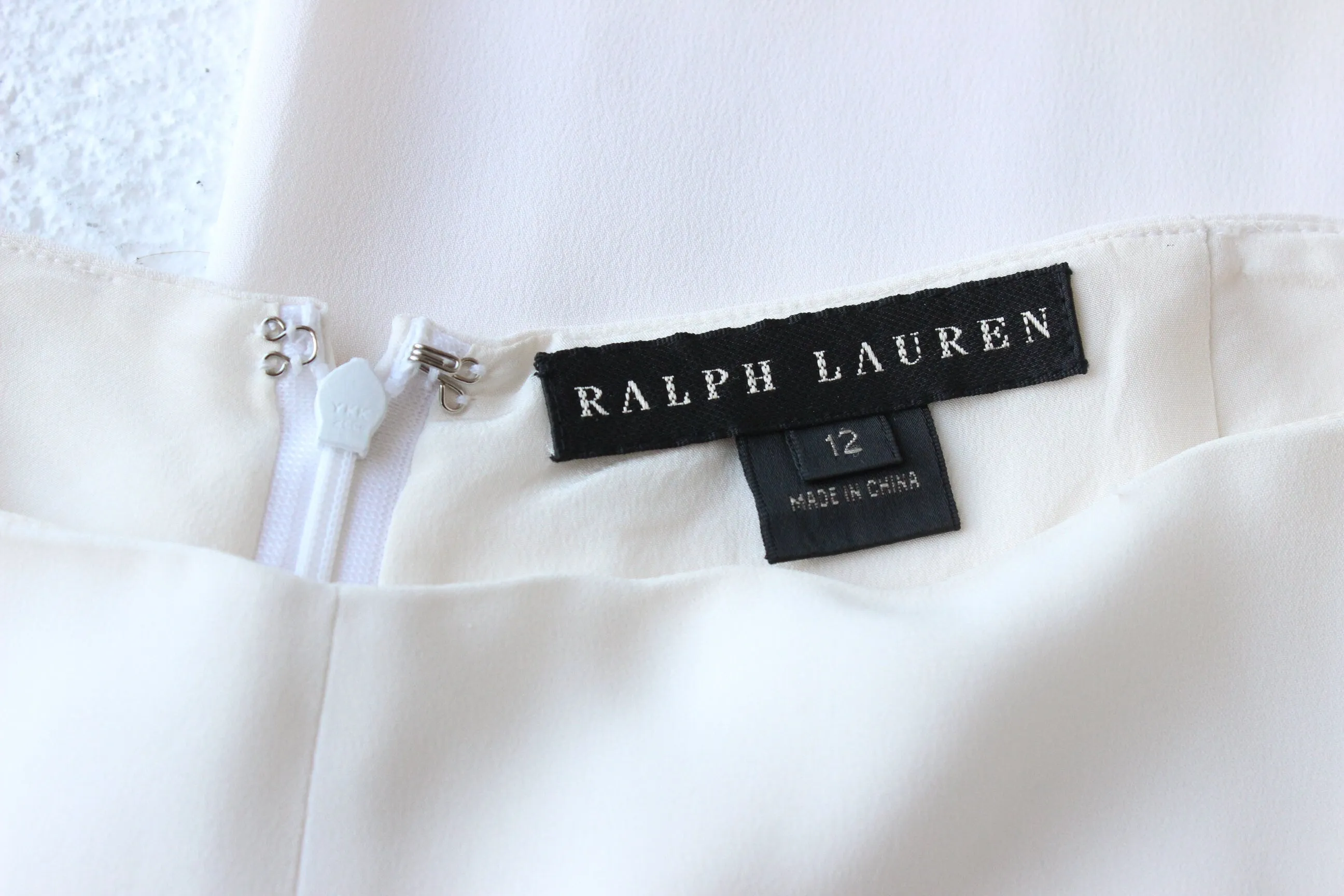 Ralph Lauren Ivory Silk Wide Leg Bridal Pants