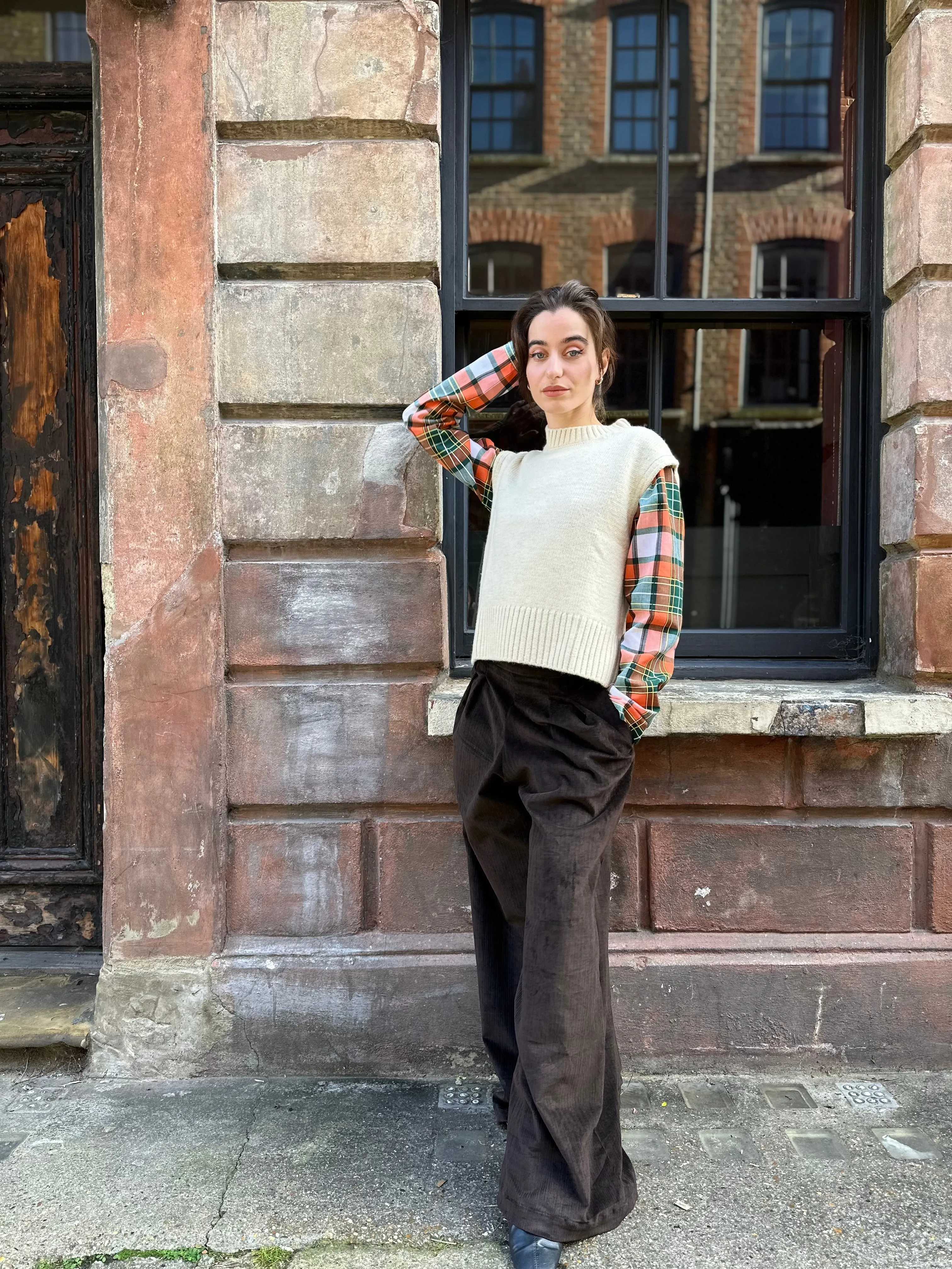 Raye Ecru Knitted Vest