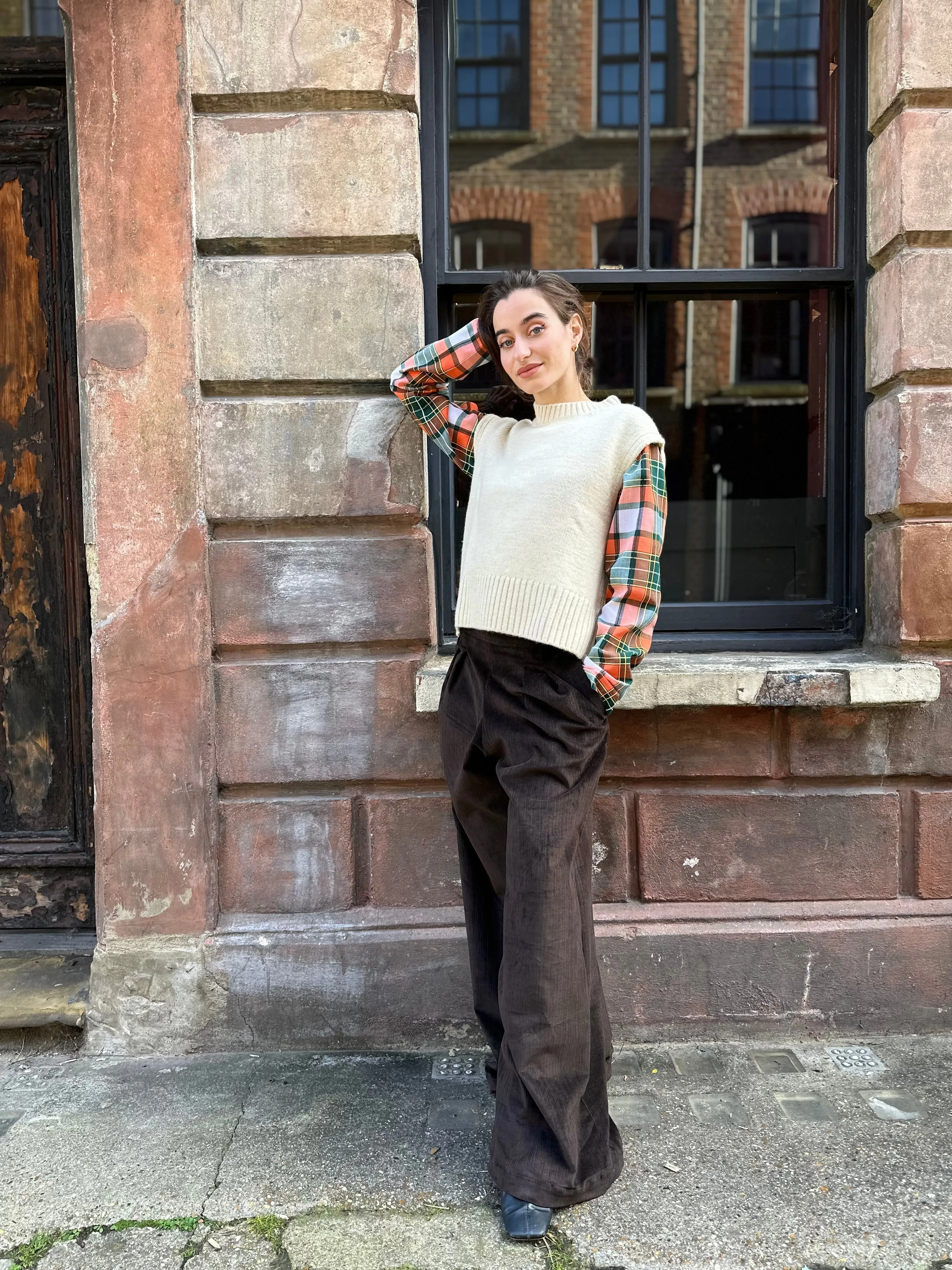 Raye Ecru Knitted Vest