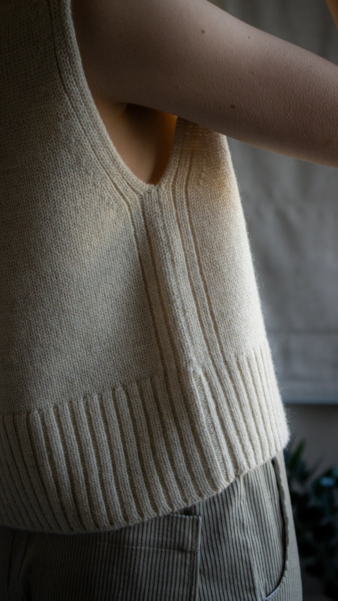 Raye Ecru Knitted Vest
