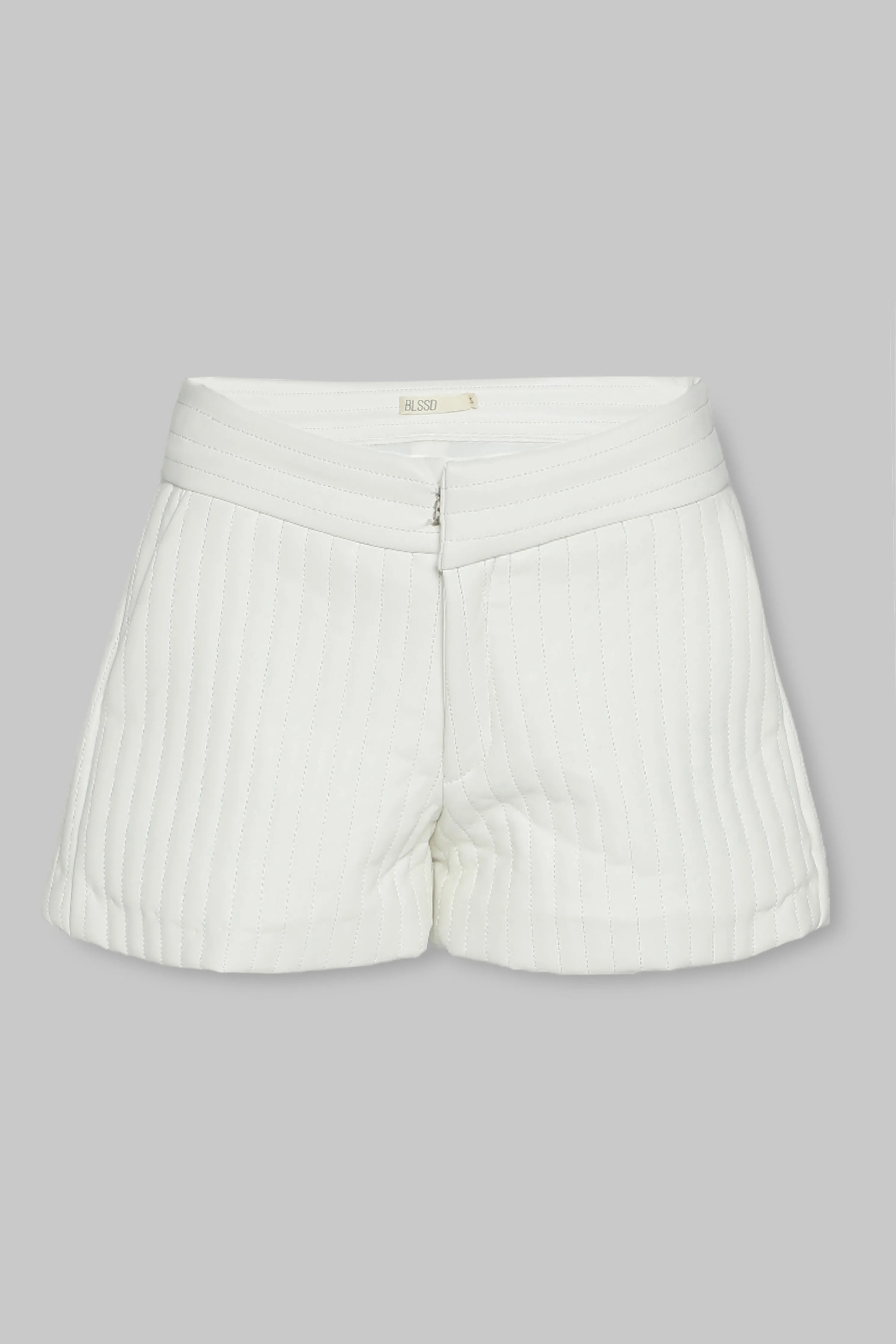 RIBBED VEGAN LEATHER SHORTS