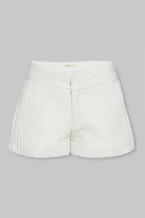RIBBED VEGAN LEATHER SHORTS