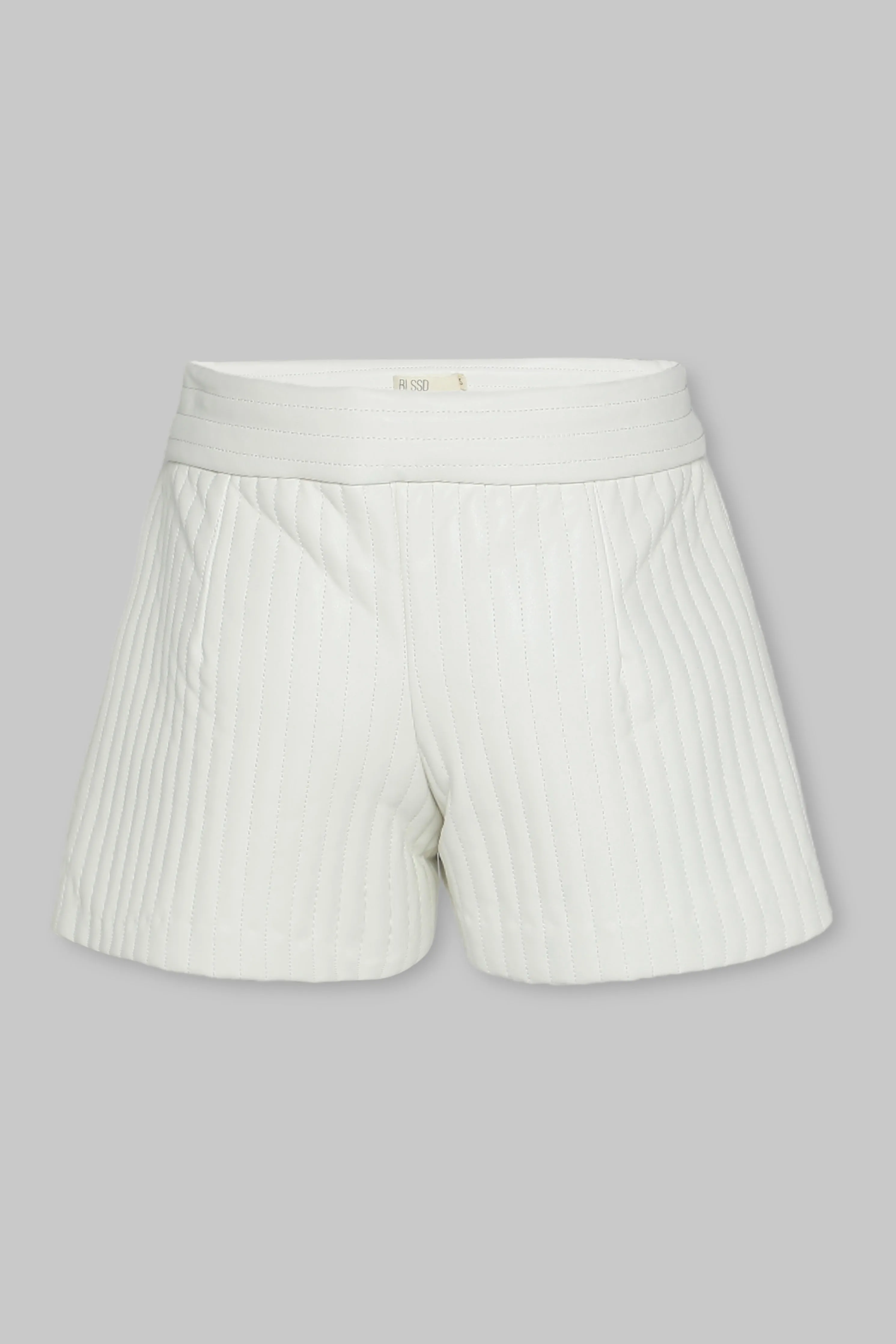 RIBBED VEGAN LEATHER SHORTS