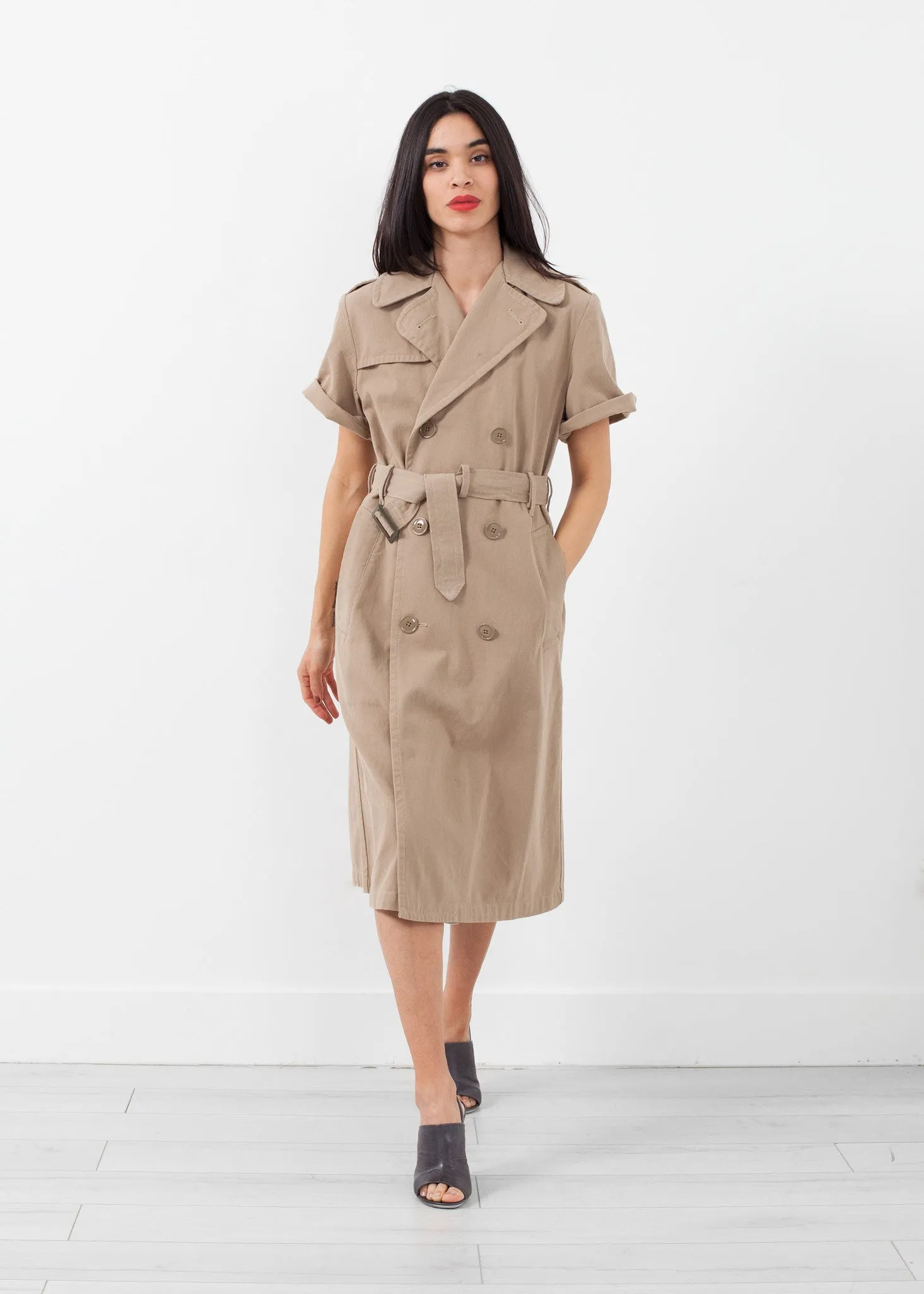 Rolled Sleeve Trenchcoat - Fashionable Choice