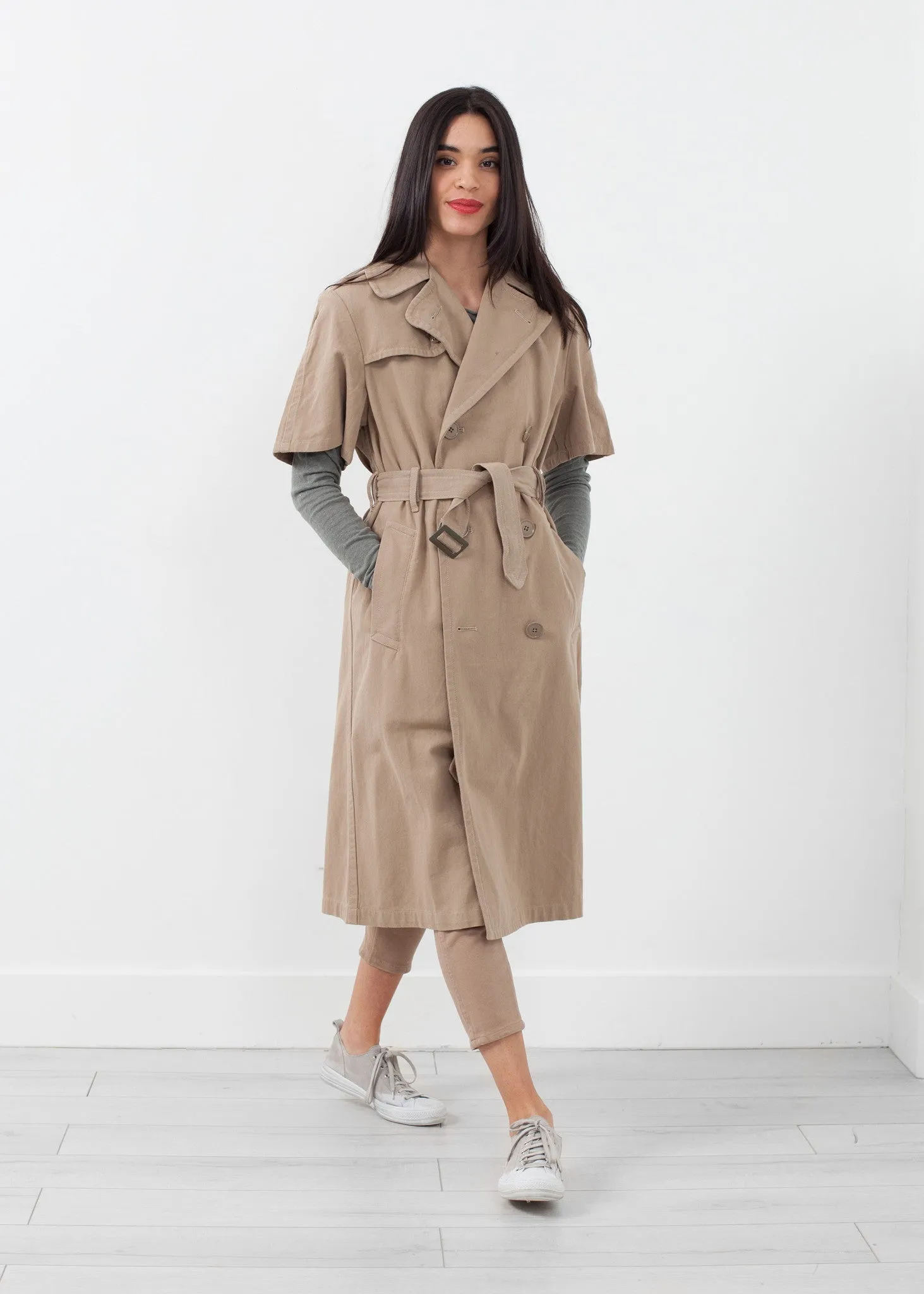 Rolled Sleeve Trenchcoat - Fashionable Choice