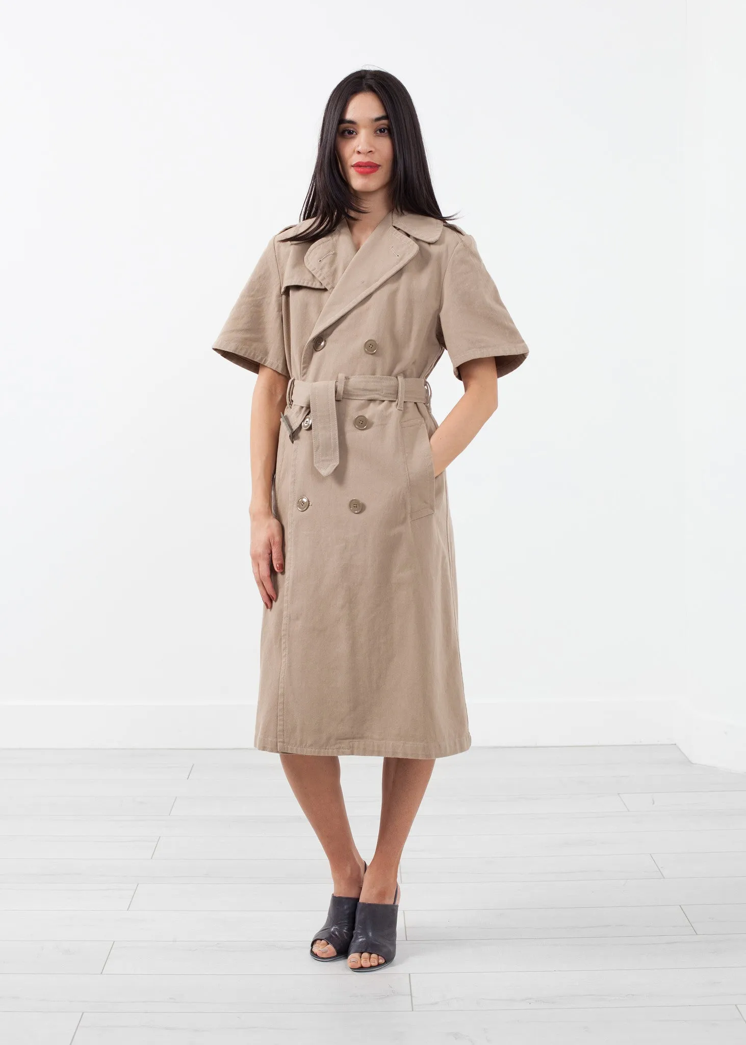 Rolled Sleeve Trenchcoat - Fashionable Choice