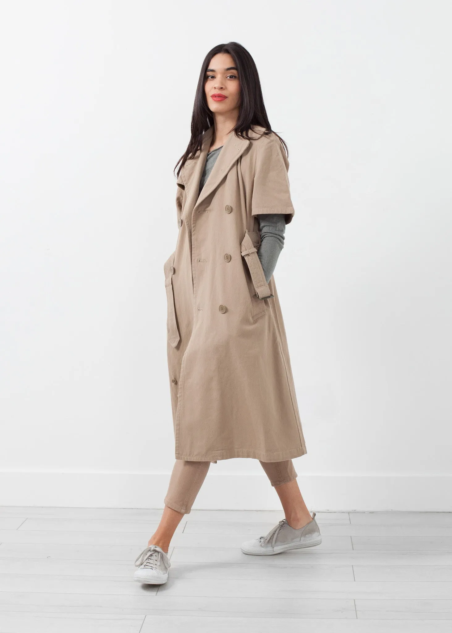 Rolled Sleeve Trenchcoat - Fashionable Choice