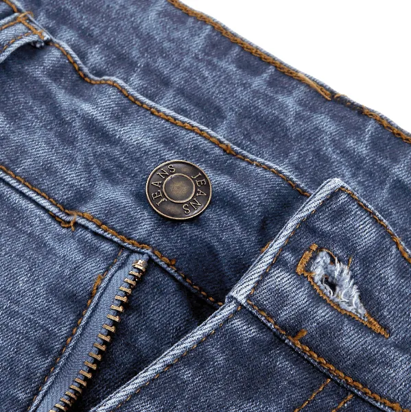 Sexy High Waist Ripped Zipper Skinny Denim Pants