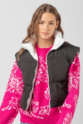Sharp Contrast Vest - Black
