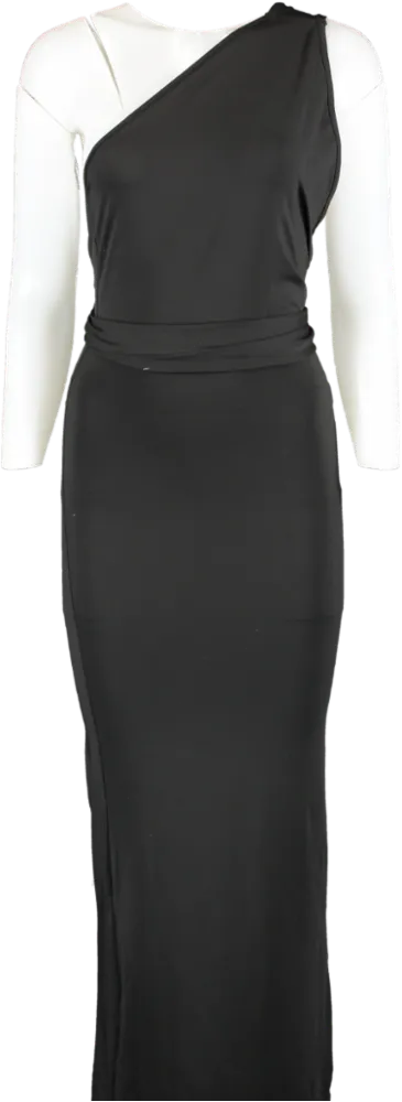SHEIN Black Assymetric Maxi Dress UK XS