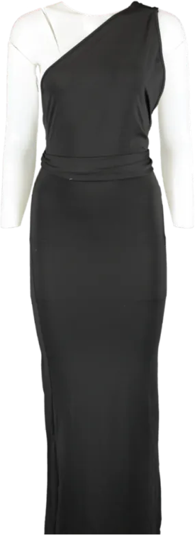 SHEIN Black Assymetric Maxi Dress UK XS