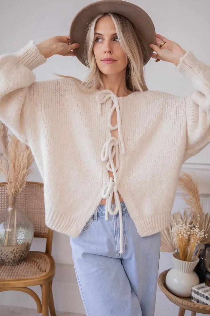 Skye/ Bow Cardigan Vest