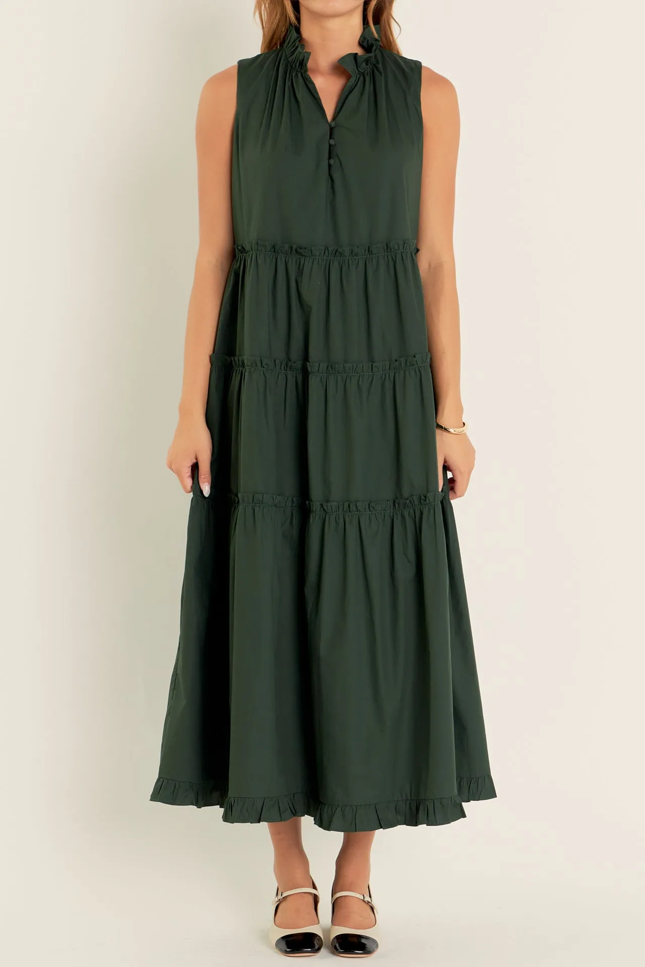 Sleeveless Ruffled Maxi Dress
