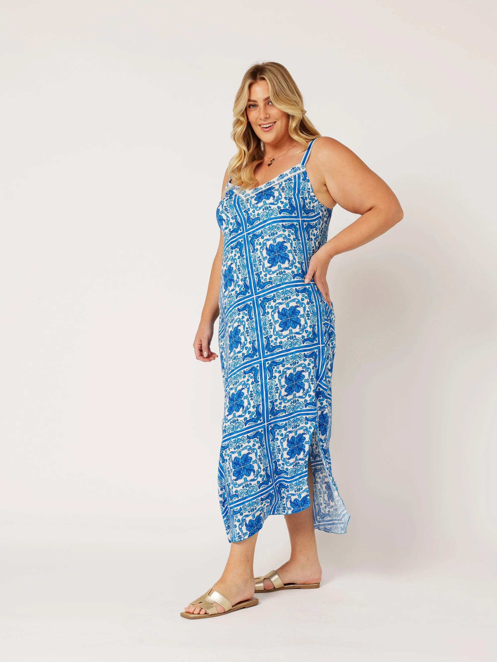 Slip Dress MAXI | Bias Cut | Amalfi Blue