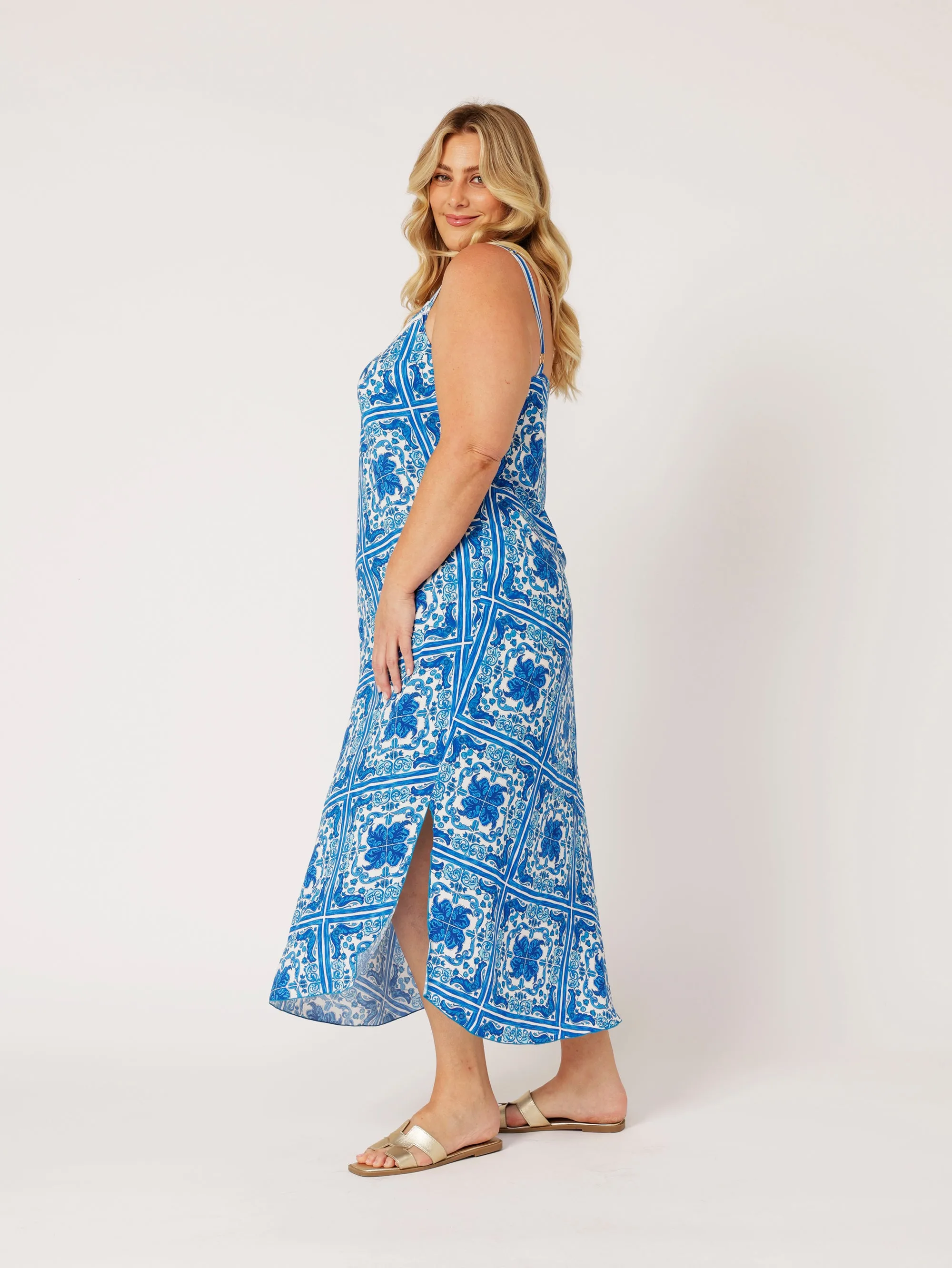 Slip Dress MAXI | Bias Cut | Amalfi Blue