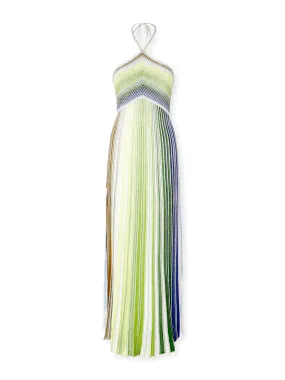 Striped Halter Maxi Dress with Sequins