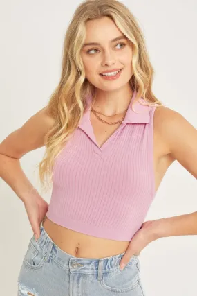 Tatum Crop Polo Top