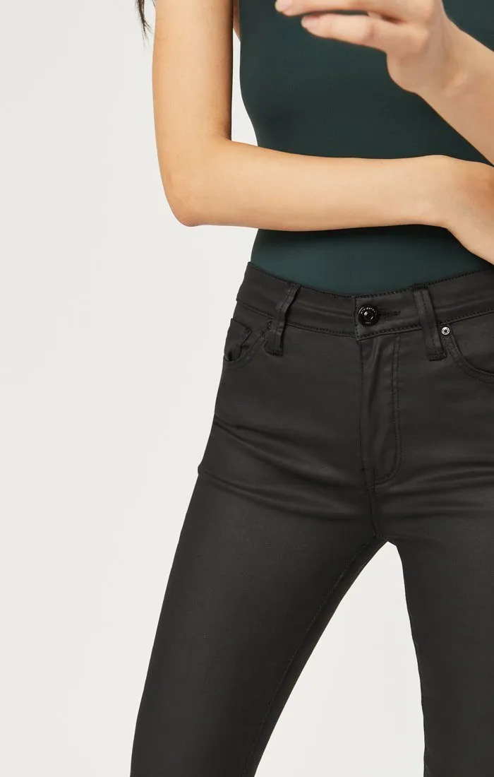TESS SUPER SKINNY IN ZIPPER FLY BLACK JEATHER