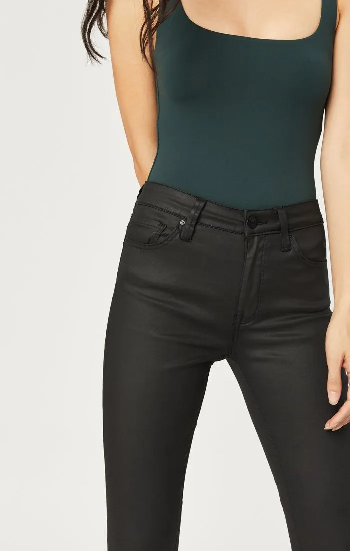 TESS SUPER SKINNY IN ZIPPER FLY BLACK JEATHER