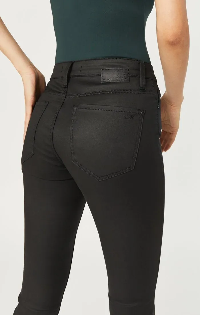 TESS SUPER SKINNY IN ZIPPER FLY BLACK JEATHER