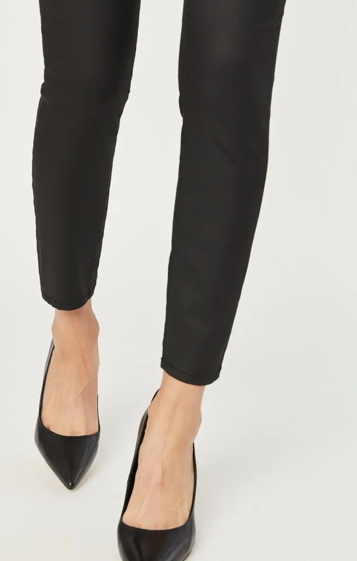TESS SUPER SKINNY IN ZIPPER FLY BLACK JEATHER