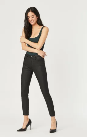 TESS SUPER SKINNY IN ZIPPER FLY BLACK JEATHER