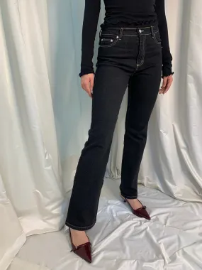 True Boot Leg. 1989. Low Rise. Stretch. Black Denim.