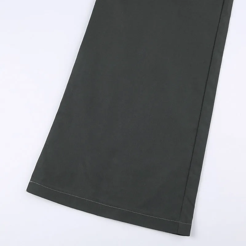 Utility Wide-Leg Cargo Pants with Pockets