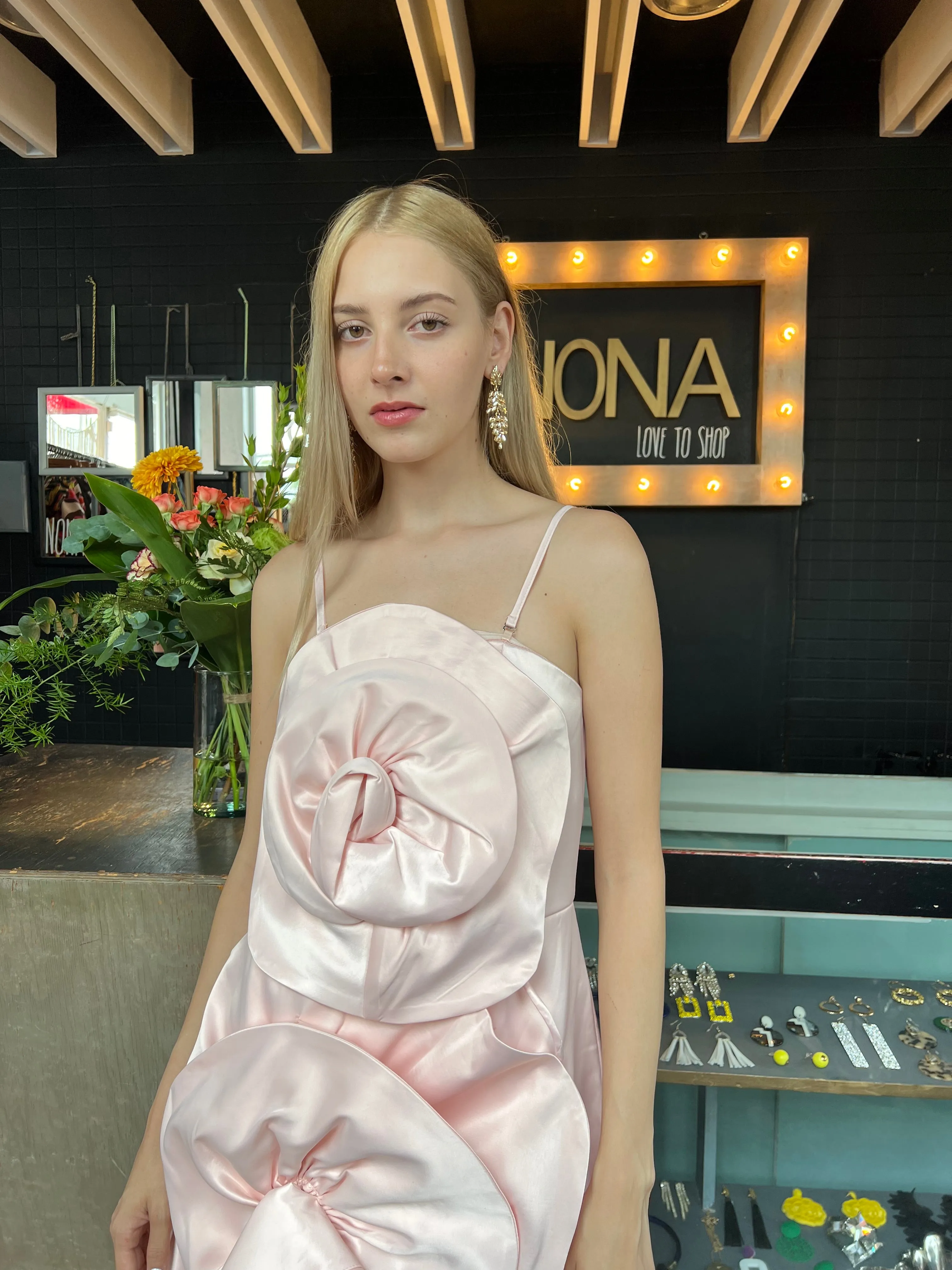 Vestido rosa flor