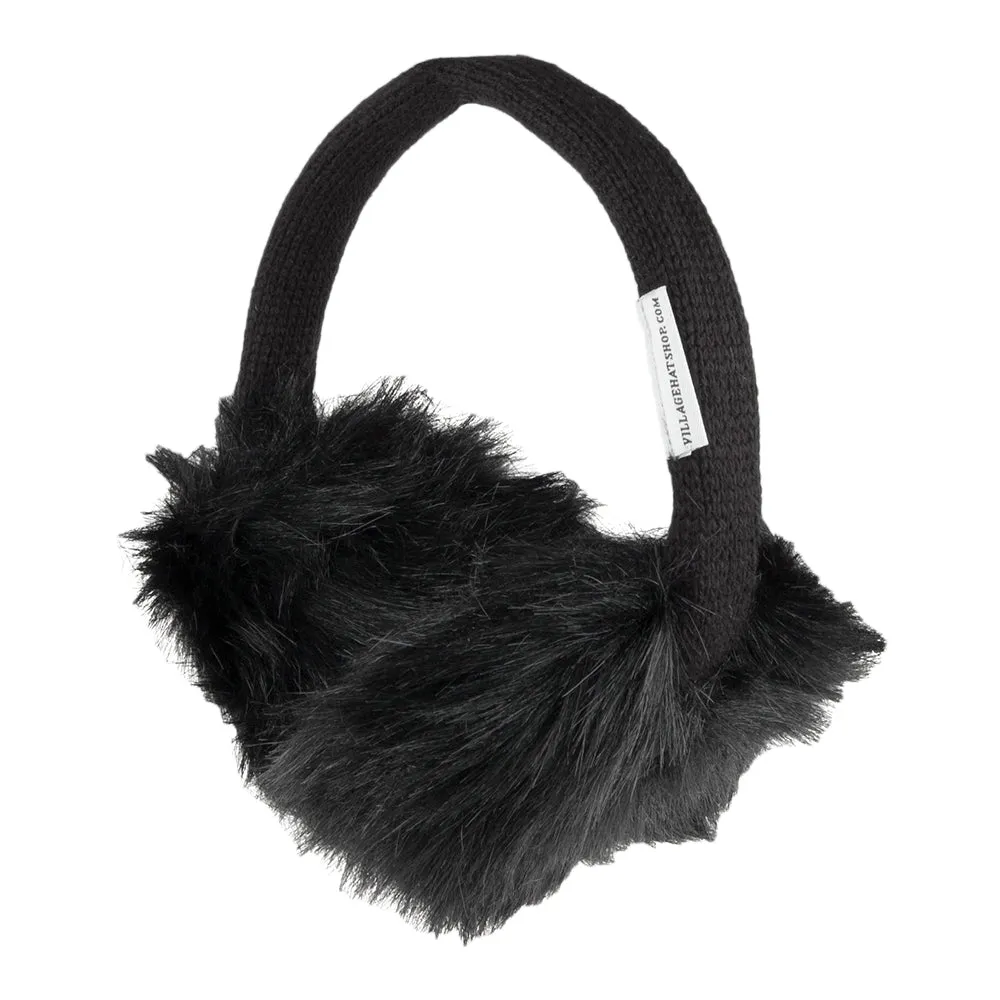 Village Hats Faux Fur Earmuffs - Black Wholesale