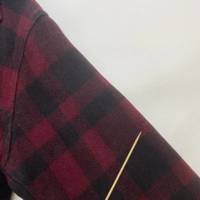 Vintage Humphrey Mackinaw Hunting Wool Coat Jacket Size Large Red Buffalo Plaid
