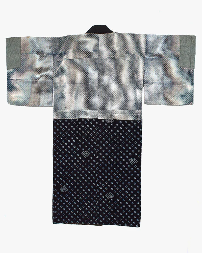 Vintage Noragi Jacket, Indigo with White Diamond Pattern