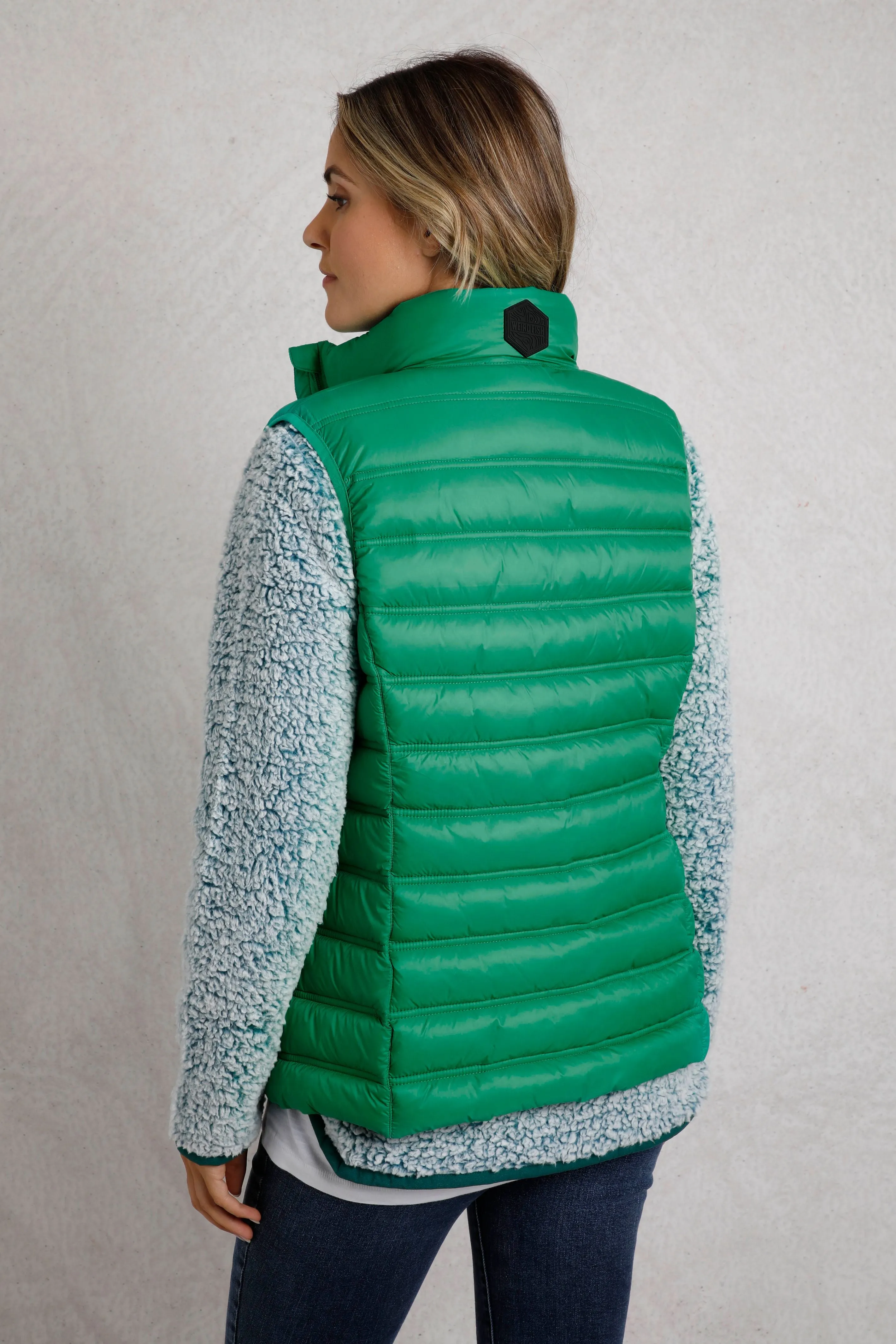 Weird Fish Atissa Lightweight Padded Gilet Evergreen