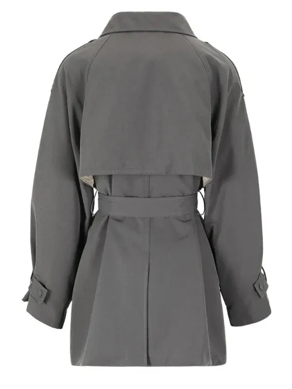 Wenkouban-Winter outfits Christmas Gray Strap Sleeve Autumn Windbreaker Trench Coat