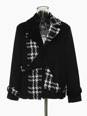 Wenkouban-Winter outfits Christmas Jacquard Cross Buckle Plaid Wool Coat