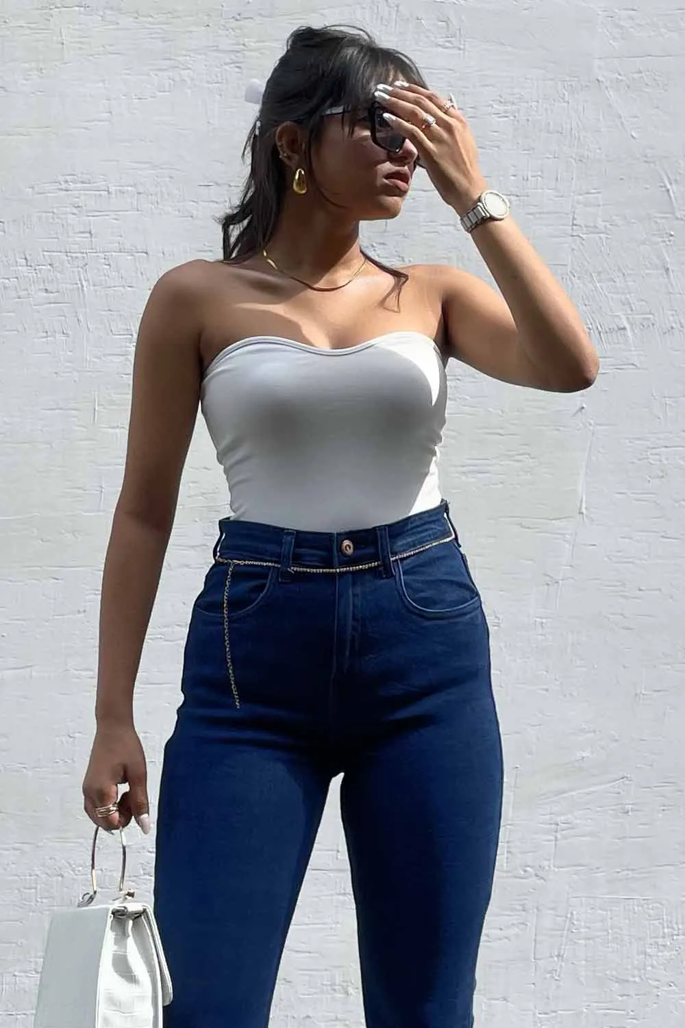 White Sweet Heart Tube Top