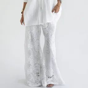 Wide flared lace pants