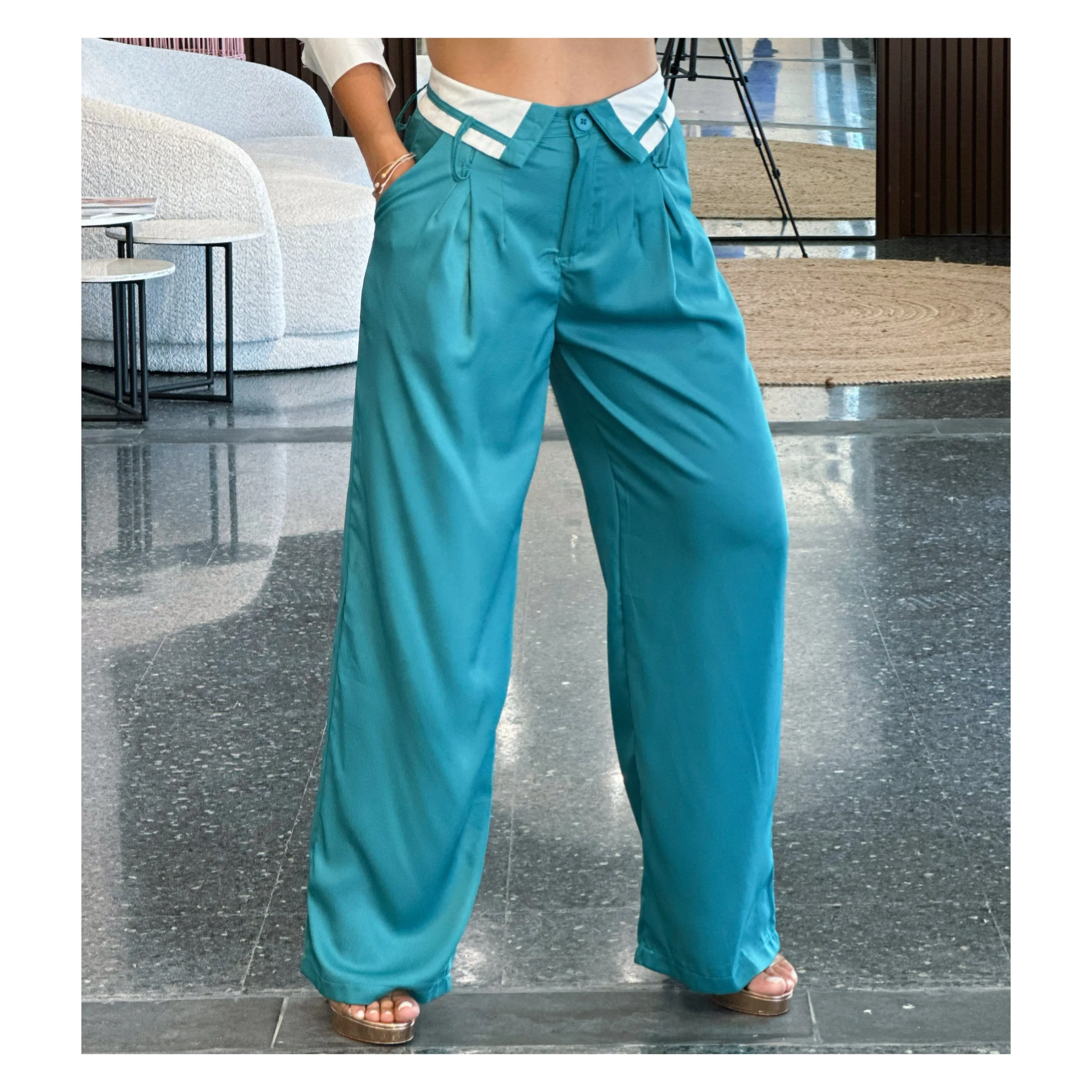 Wide Leg Slack Pants