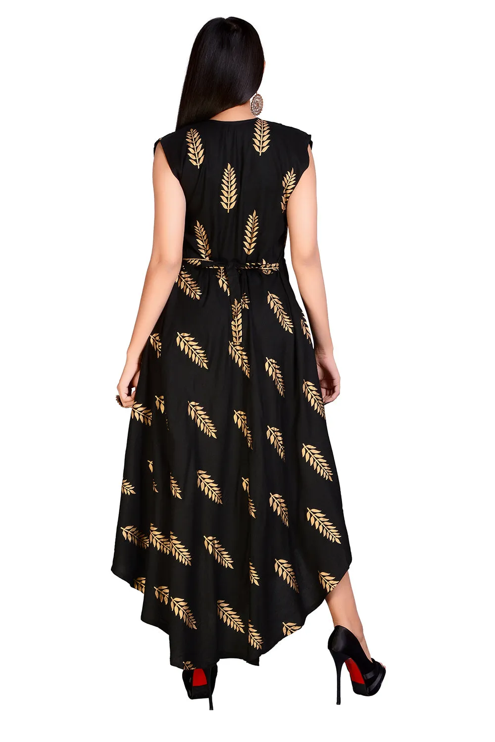 Women Trendy Long Black Gold Maxi