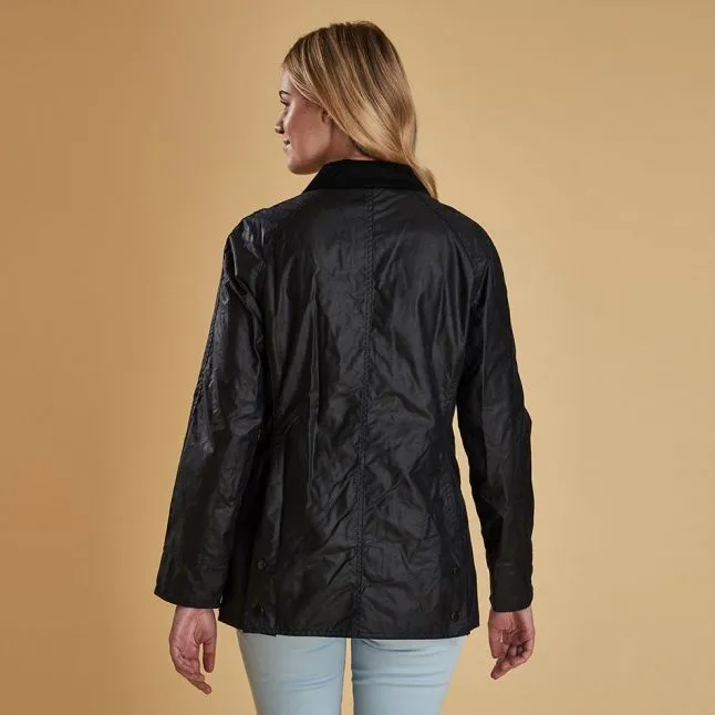 Womens Barbour Navy Beadnell Waxed Jacket