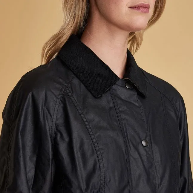Womens Barbour Navy Beadnell Waxed Jacket