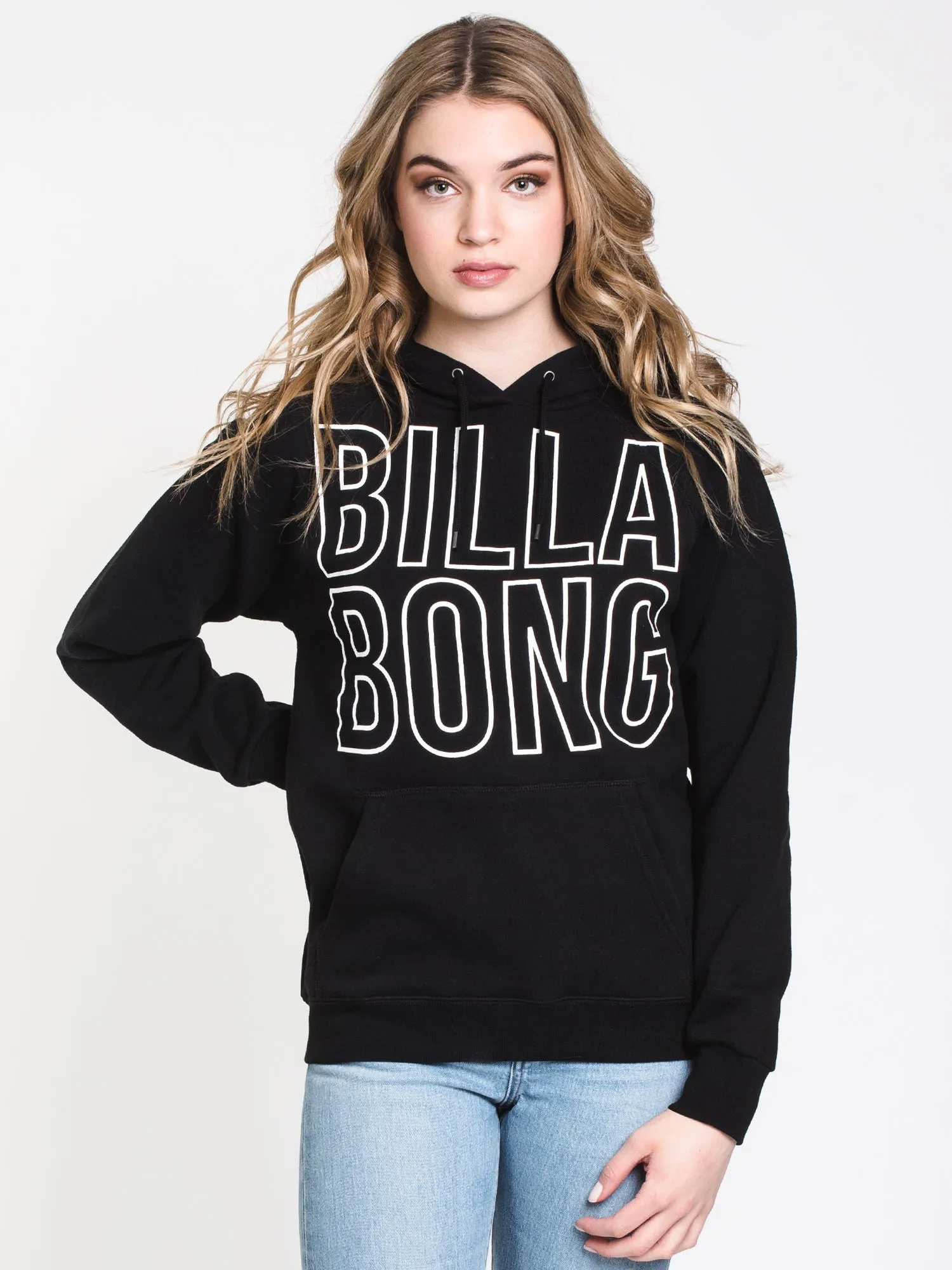 WOMENS LEGACY PULLOVER HOODIE - BLACK - CLEARANCE