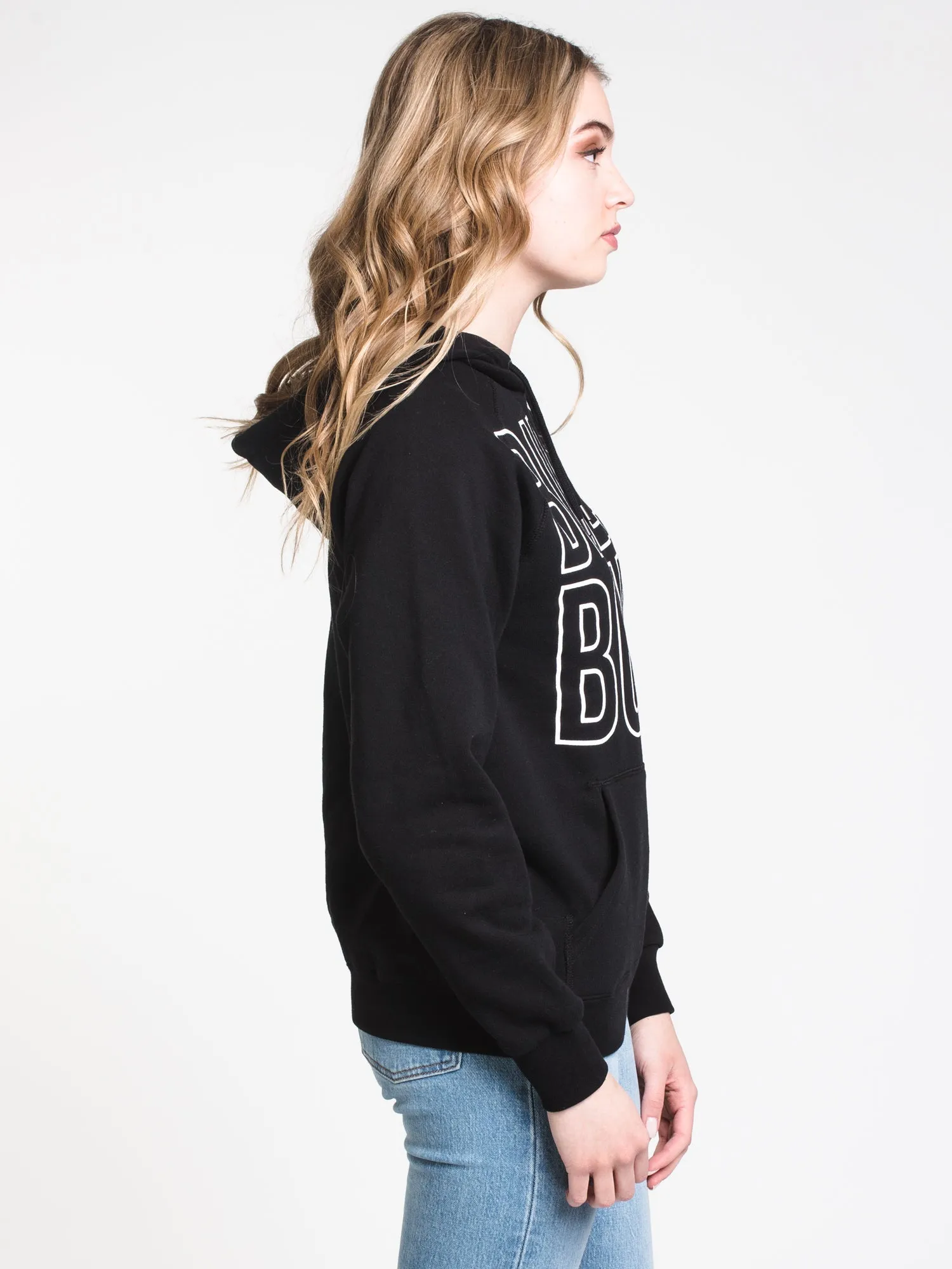 WOMENS LEGACY PULLOVER HOODIE - BLACK - CLEARANCE
