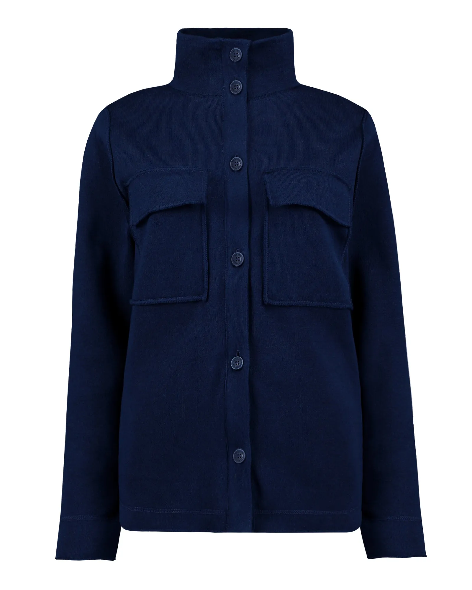 Women's Windproof Shirt Jacket- Navy