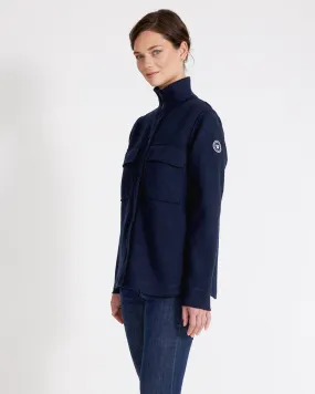 Women's Windproof Shirt Jacket- Navy
