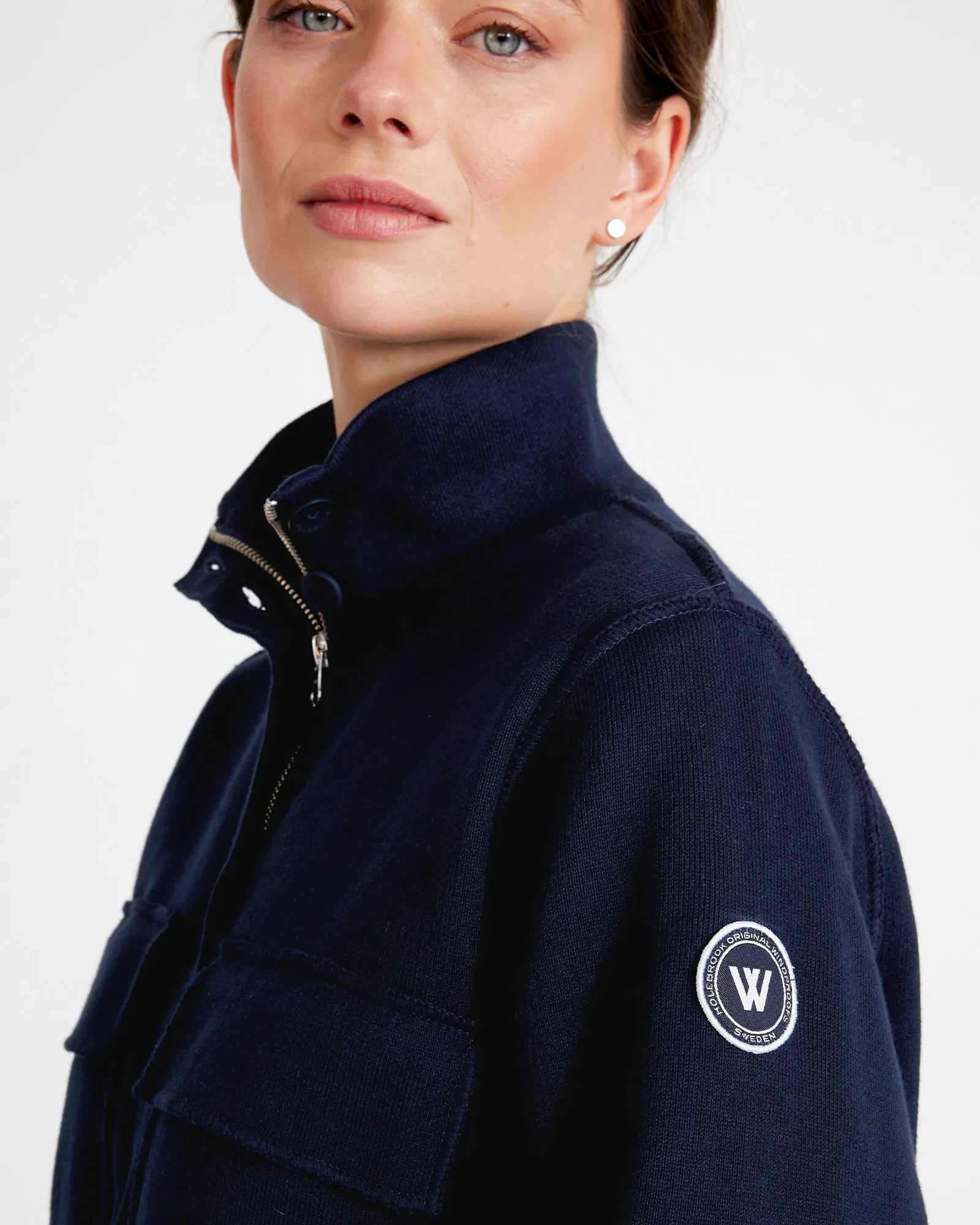 Women's Windproof Shirt Jacket- Navy